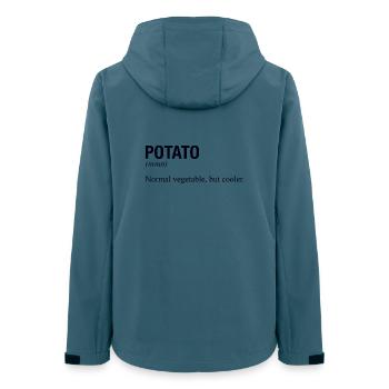 POTATO Kartoffel - Frauen Recycelte Softshelljacke von Stanley/Stella - Dunkles Petrol - Hinten - AI Model Female 172 light (172cm)