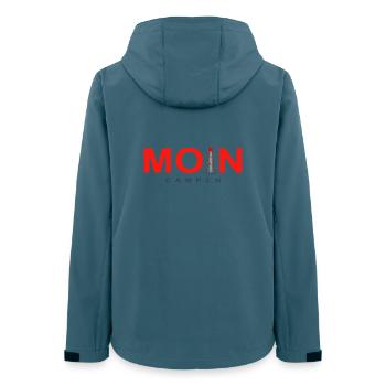 Moin Leuchtturm Campen, Nordsee, Deutschland - Frauen Recycelte Softshelljacke von Stanley/Stella - Dunkles Petrol - Hinten - AI Model Female 172 light (172cm)