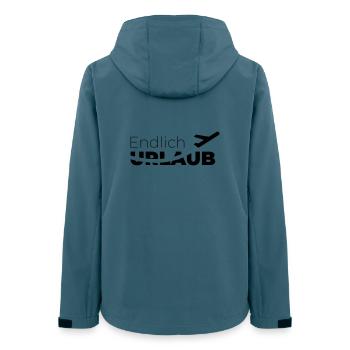 Endlich Urlaub - Frauen Recycelte Softshelljacke von Stanley/Stella - Dunkles Petrol - Hinten - AI Model Female 172 light (172cm)