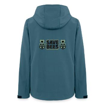  Save Bees Bienen Blumen Naturschutz Imker - Frauen Recycelte Softshelljacke von Stanley/Stella - Dunkles Petrol - Hinten - AI Model Female 172 light (172cm)