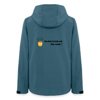 Glas halb voll Realist - Frauen Recycelte Softshelljacke von Stanley/Stella - Dunkles Petrol - Hinten - AI Model Female 172 light (172cm)