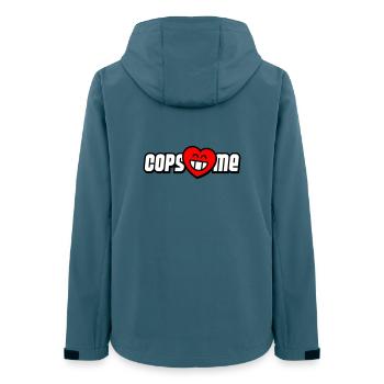 Cops love me (Farben änderbar) - Frauen Recycelte Softshelljacke von Stanley/Stella - Dunkles Petrol - Hinten - AI Model Female 172 light (172cm)