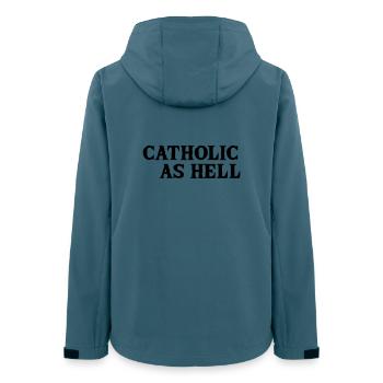 catholic as hell - Women’s Recycled Softshell Jacket by Stanley/Stella - stargazer - Back - AI Model Female 172 light (172cm)