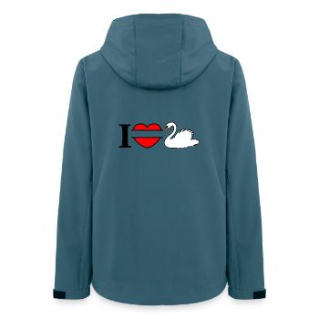J’aime mon cygne blanc - Veste softshell femme recyclée Stanley/Stella - bleu pétrole foncé - Dos - AI Model Female 172 light (172cm)