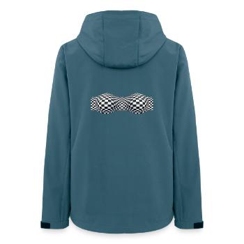 Motifs à damier pliés - Veste softshell femme recyclée Stanley/Stella - bleu pétrole foncé - Dos - AI Model Female 172 light (172cm)