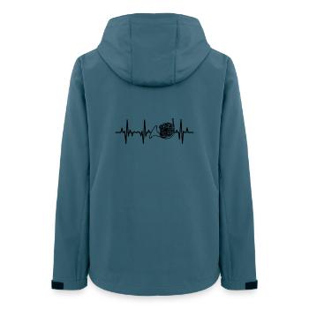 Ligne cardiaque ECG du cor français - Veste softshell femme recyclée Stanley/Stella - bleu pétrole foncé - Dos - AI Model Female 172 light (172cm)