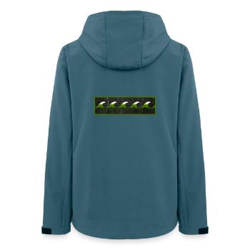 Logo Surfer Vert Blanc Noir - Veste softshell femme recyclée Stanley/Stella - bleu pétrole foncé - Dos - AI Model Female 172 light (172cm)