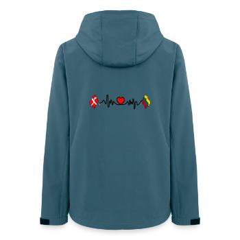 Cardio heart Flag Denmark, flag Lithuania - Women’s Recycled Softshell Jacket by Stanley/Stella - stargazer - Back - AI Model Female 172 light (172cm)
