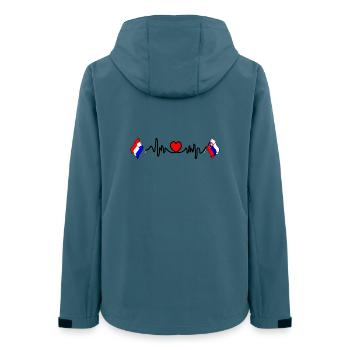 Cardio-Herz mit Flagge Niederlande, Slowakei - Frauen Recycelte Softshelljacke von Stanley/Stella - Dunkles Petrol - Hinten - AI Model Female 172 light (172cm)