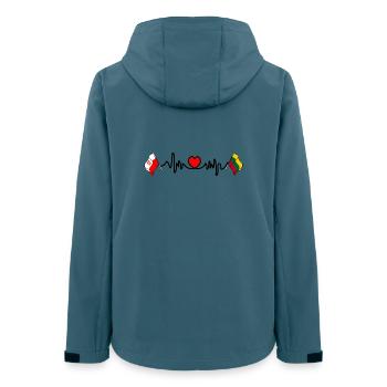 Cardio heart Flag Poland, Lithuania - Women’s Recycled Softshell Jacket by Stanley/Stella - stargazer - Back - AI Model Female 172 light (172cm)