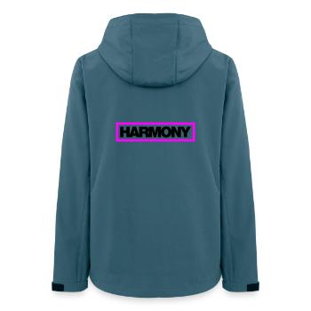 Typo HARMONY Kontur 2C - Frauen Recycelte Softshelljacke von Stanley/Stella - Dunkles Petrol - Hinten - AI Model Female 172 light (172cm)