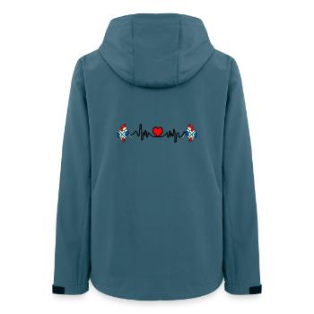 Herzfrequenz-Cardio für die Provinz Groningen - Frauen Recycelte Softshelljacke von Stanley/Stella - Dunkles Petrol - Hinten - AI Model Female 172 light (172cm)