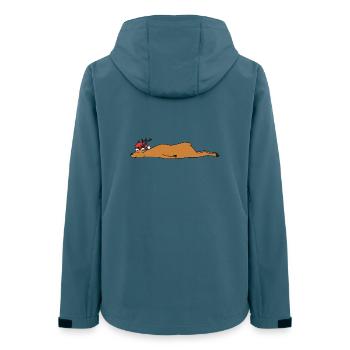 Schlafende Weihnachts-Rentiere Lustige Weihnachtskunst - Frauen Recycelte Softshelljacke von Stanley/Stella - Dunkles Petrol - Hinten - AI Model Female 172 light (172cm)