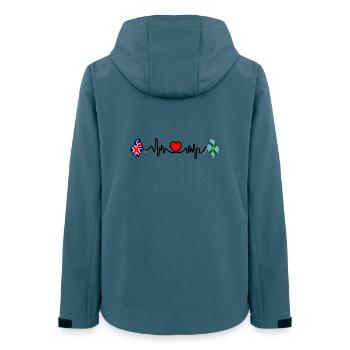 Derbyshire & UK Heartbeat - Women’s Recycled Softshell Jacket by Stanley/Stella - stargazer - Back - AI Model Female 172 light (172cm)