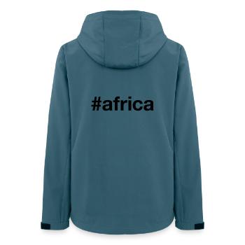 AFRIKA Hashtag Africa - Frauen Recycelte Softshelljacke von Stanley/Stella - Dunkles Petrol - Hinten - AI Model Female 172 light (172cm)