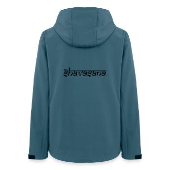 OM SHAVASANA - Frauen Recycelte Softshelljacke von Stanley/Stella - Dunkles Petrol - Hinten - AI Model Female 172 light (172cm)