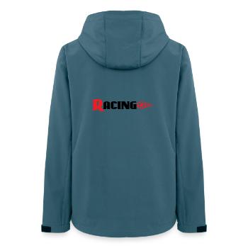 Renngrafik mit Flammen - Auto Auto Bike Decals - Frauen Recycelte Softshelljacke von Stanley/Stella - Dunkles Petrol - Hinten - AI Model Female 172 light (172cm)