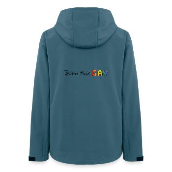 Regenbogen born this gay - Frauen Recycelte Softshelljacke von Stanley/Stella - Dunkles Petrol - Hinten - AI Model Female 172 light (172cm)