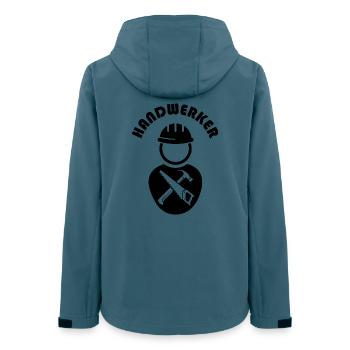 Handwerker Symbol Logo Icon Bauarbeiter Firma Icon - Frauen Recycelte Softshelljacke von Stanley/Stella - Dunkles Petrol - Hinten - AI Model Female 172 light (172cm)