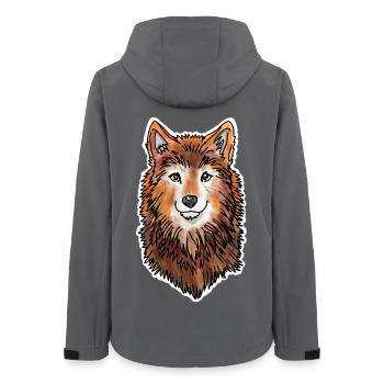 Tête de loup (fourrure brune) - Veste softshell femme recyclée Stanley/Stella - charbon - Dos - AI Model Female 172 light (172cm)