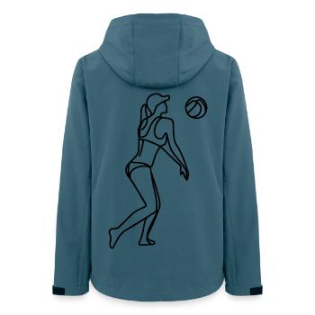 Joueuse de beach-volley filles - Veste softshell femme recyclée Stanley/Stella - bleu pétrole foncé - Dos - AI Model Female 172 light (172cm)