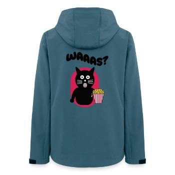 Filme Katze Popcorn Statement Theater Streaming - Frauen Recycelte Softshelljacke von Stanley/Stella - Dunkles Petrol - Hinten - AI Model Female 172 light (172cm)