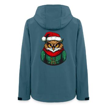 Hibou de Noël en pull vert - Veste softshell femme recyclée Stanley/Stella - bleu pétrole foncé - Dos - AI Model Female 172 light (172cm)