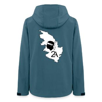 Corse du sud - Veste softshell femme recyclée Stanley/Stella - bleu pétrole foncé - Dos - AI Model Female 172 light (172cm)