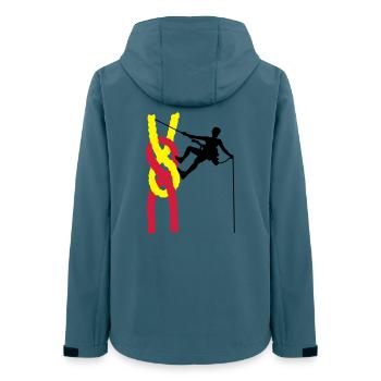 climbing - Frauen Recycelte Softshelljacke von Stanley/Stella - Dunkles Petrol - Hinten - AI Model Female 172 light (172cm)