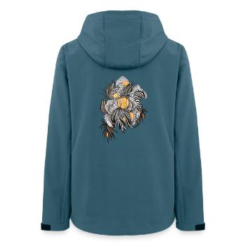Noir Blossoms Accents d’orange - Veste softshell femme recyclée Stanley/Stella - bleu pétrole foncé - Dos - AI Model Female 172 light (172cm)