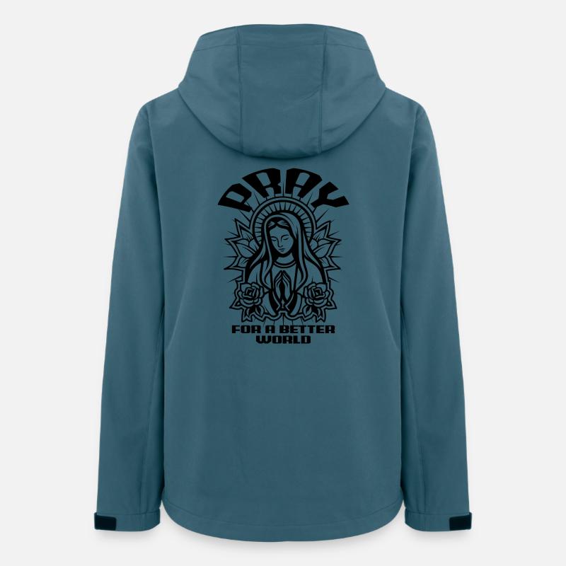 Pray - For A Better World - Frauen Recycelte Softshelljacke von Stanley/Stella - Dunkles Petrol
