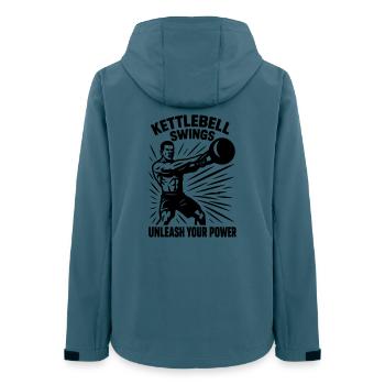 Entraînement avec kettlebell - Veste softshell femme recyclée Stanley/Stella - bleu pétrole foncé - Dos - AI Model Female 172 light (172cm)