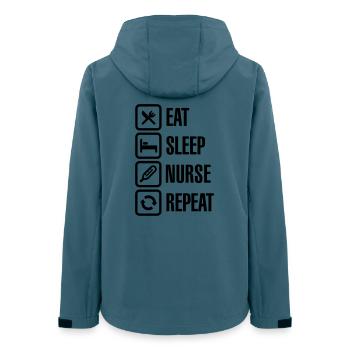 Eat Sleep Nurse Repeat - Veste softshell femme recyclée Stanley/Stella - bleu pétrole foncé - Dos - AI Model Female 172 light (172cm)