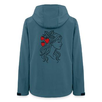 Frau mit Erdbeeren Erdbeermädchen - Frauen Recycelte Softshelljacke von Stanley/Stella - Dunkles Petrol - Hinten - AI Model Female 172 light (172cm)