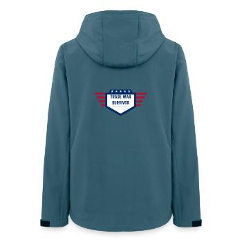 Trade War Survivor - US Edition - Frauen Recycelte Softshelljacke von Stanley/Stella - Dunkles Petrol - Hinten - AI Model Female 172 light (172cm)