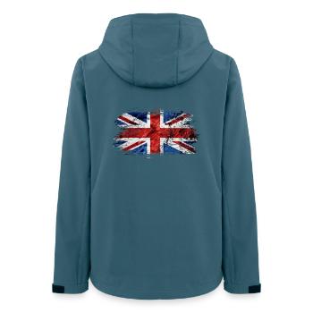 Great Britain Vintage Flag / Gift - Women’s Recycled Softshell Jacket by Stanley/Stella - stargazer - Back - AI Model Female 172 light (172cm)