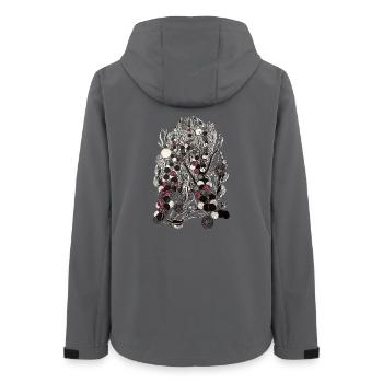 Tissus botaniques à points monochromes - Veste softshell femme recyclée Stanley/Stella - charbon - Dos - AI Model Female 172 light (172cm)