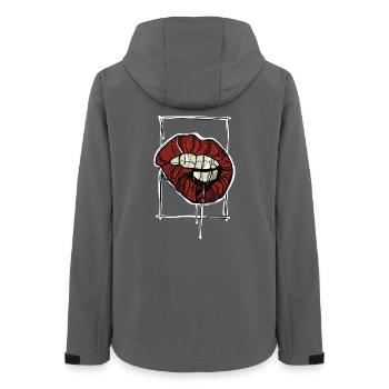 Rote Lippen Grafik Graphische Skizze - Frauen Recycelte Softshelljacke von Stanley/Stella - Anthrazit - Hinten - AI Model Female 172 light (172cm)