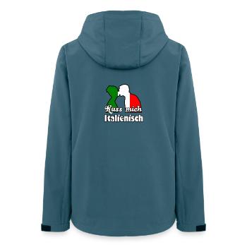 Küss mich Italienisch Geschenk - Frauen Recycelte Softshelljacke von Stanley/Stella - Dunkles Petrol - Hinten - AI Model Female 172 light (172cm)