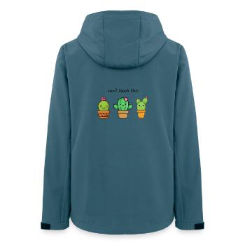 Cute cactus friends in pot - Women’s Recycled Softshell Jacket by Stanley/Stella - stargazer - Back - AI Model Female 172 light (172cm)