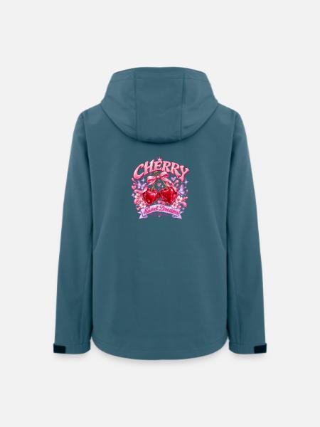 Süße Träume, Kirschherzen, - Frauen Recycelte Softshelljacke von Stanley/Stella - Dunkles Petrol