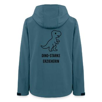 Dino-starke Erzieherin – Kita Abschiedsgeschenk - Frauen Recycelte Softshelljacke von Stanley/Stella - Dunkles Petrol - Hinten - AI Model Female 172 light (172cm)