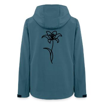 Minimalistische Lilie - Frauen Recycelte Softshelljacke von Stanley/Stella - Dunkles Petrol - Hinten - AI Model Female 172 light (172cm)