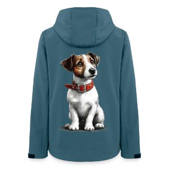 Jack Russel Terrier  - Frauen Recycelte Softshelljacke von Stanley/Stella - Dunkles Petrol - Hinten - AI Model Female 172 light (172cm)