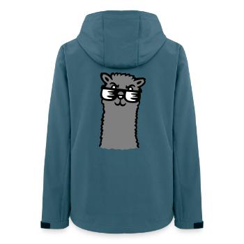 Lama Cool Sonnenbrille Alpaka Selbstgefällig Kerl - Frauen Recycelte Softshelljacke von Stanley/Stella - Dunkles Petrol - Hinten - AI Model Female 172 light (172cm)