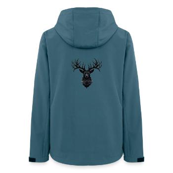 Horns of Darkness - Frauen Recycelte Softshelljacke von Stanley/Stella - Dunkles Petrol - Hinten - AI Model Female 172 light (172cm)