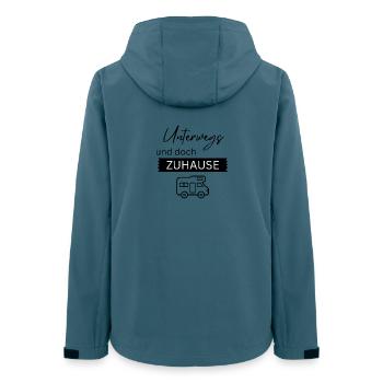 Unterwegs und doch zu Hause - Frauen Recycelte Softshelljacke von Stanley/Stella - Dunkles Petrol - Hinten - AI Model Female 172 light (172cm)