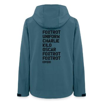 Foxtrot Uniform Charlie Kilo... FUCK OFF! - Women’s Recycled Softshell Jacket by Stanley/Stella - stargazer - Back - AI Model Female 172 light (172cm)