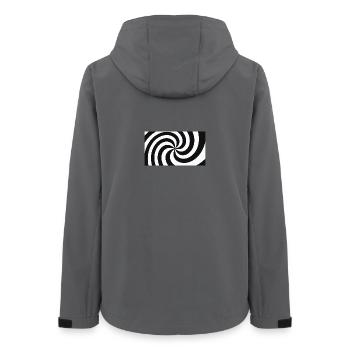 Hypnotische Schwarz-Weiß-Haarfeder - Frauen Recycelte Softshelljacke von Stanley/Stella - Anthrazit - Hinten - AI Model Female 172 light (172cm)