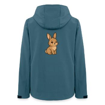 Lapin câlin dessin animé coeur oreilles - Veste softshell femme recyclée Stanley/Stella - bleu pétrole foncé - Dos - AI Model Female 172 light (172cm)